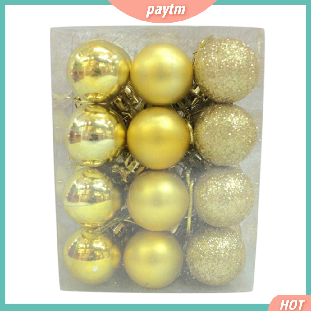 [PTM] Set 24 Quả Châu Nhựa 3cm Trang Trí Cây Thông Noel