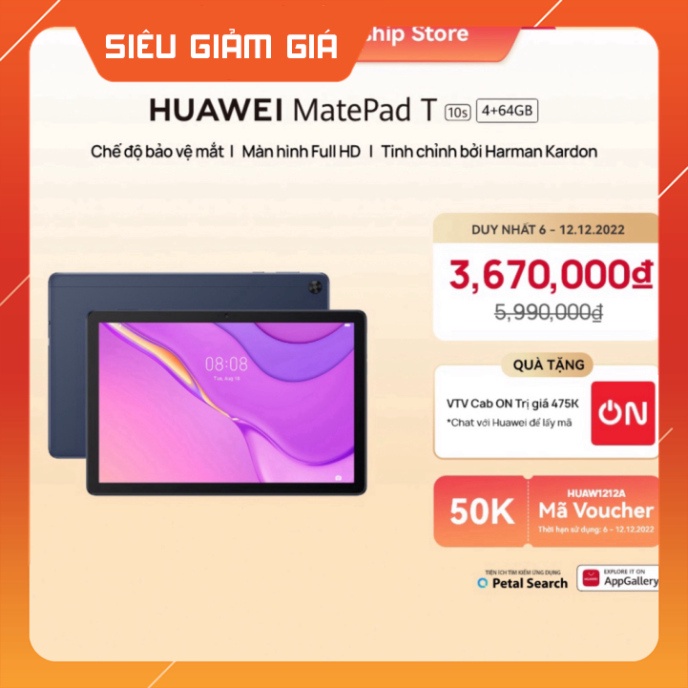 Máy Tính Bảng HUAWEI MatePad T 10s | Camera 5MP / 2MP | Màn hình Full HD