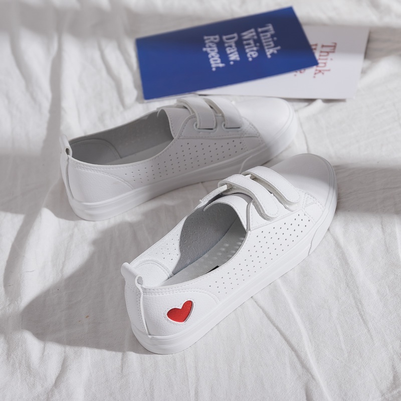 Giày sneaker DD&OO (DDOO) quai dán gót dập trái tim nhỏ