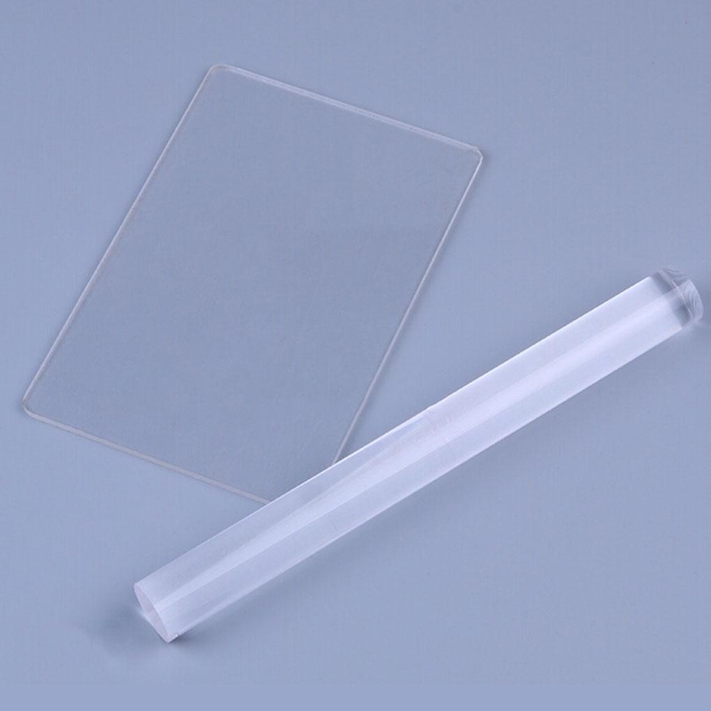 Set 2 Cây Lăn Đất Sét Hình Chữ Nhật Trong Suốt