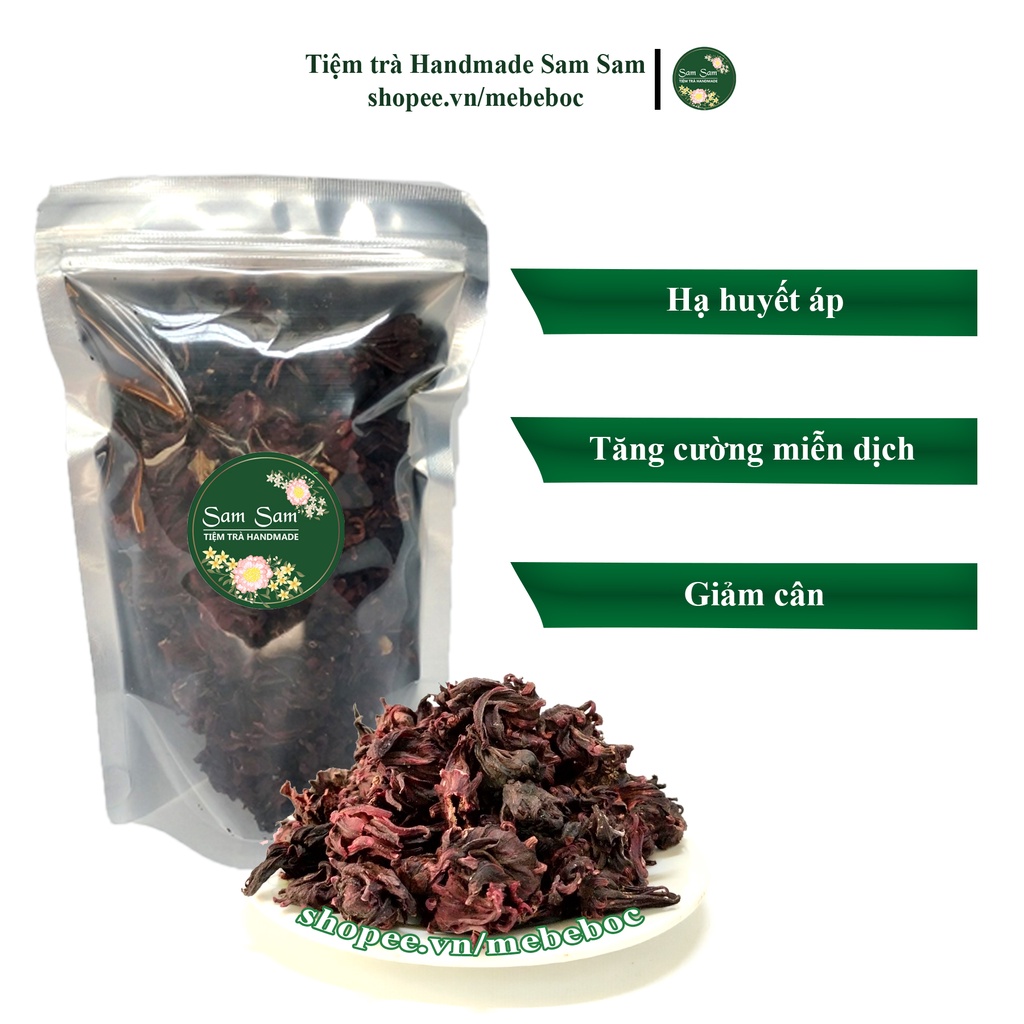 Trà hoa hibiscus atiso đỏ sấy khô 100g giúp hạ huyết áp, giảm cân, giải khát, trà dâm bụt của tiệm samsam