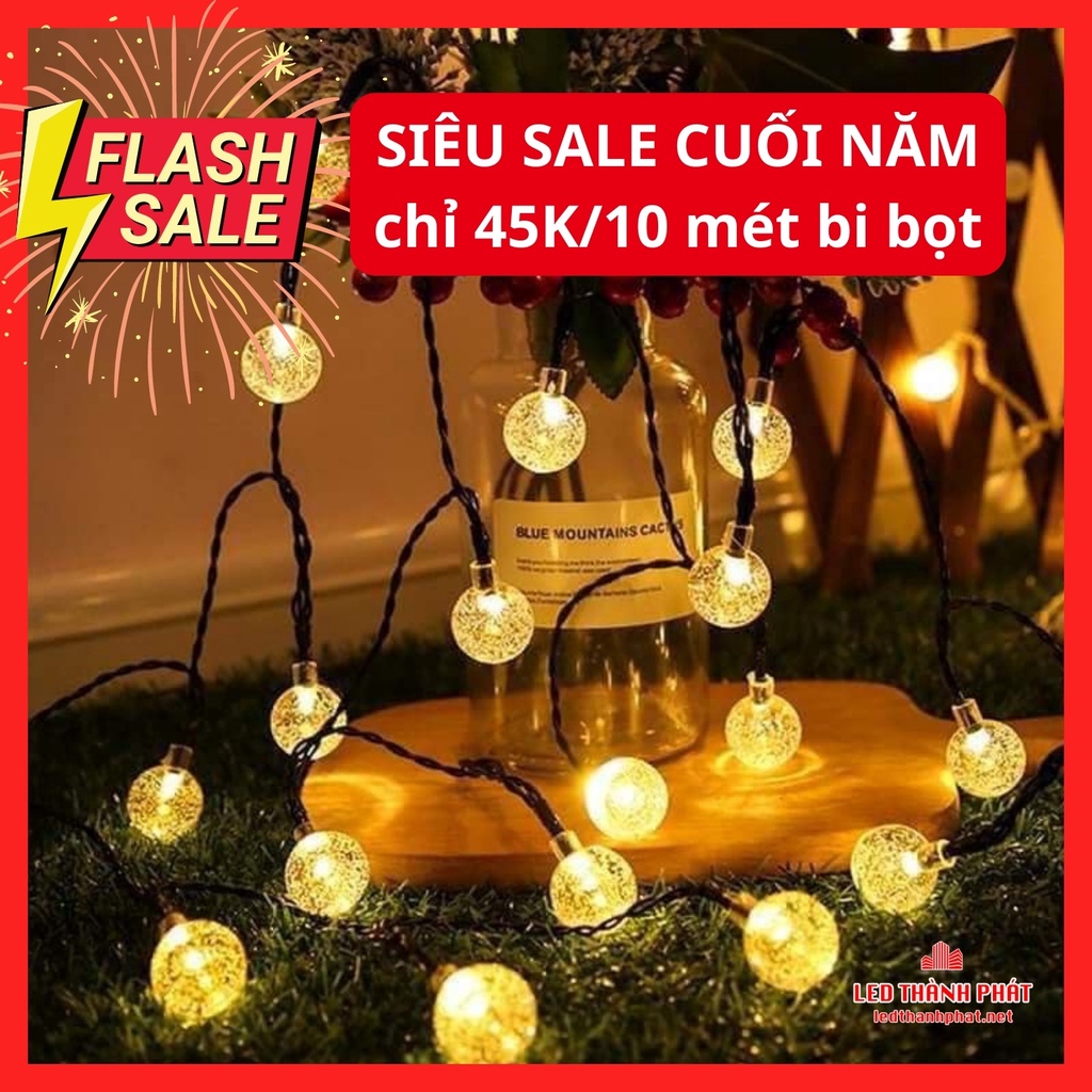 Dây đèn trang trí BI BỌT NƯỚC 9 mét Cherry Ball decor TẾT NOEL NHÀ CỬA bền đẹp