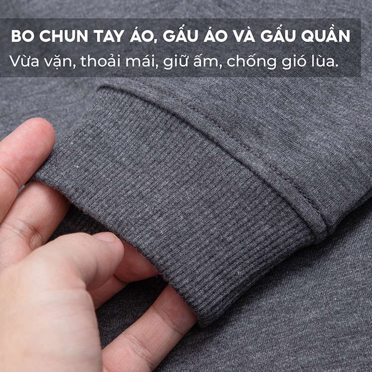 Bộ nỉ nam thu đông HÀNG XUẤT KHẨU Bộ quần áo nỉ nam LEBRO  ACTIVE PRO, Chất Liệu Cotton , Dày Dặn, Mềm Mại (BNLFW22-01)