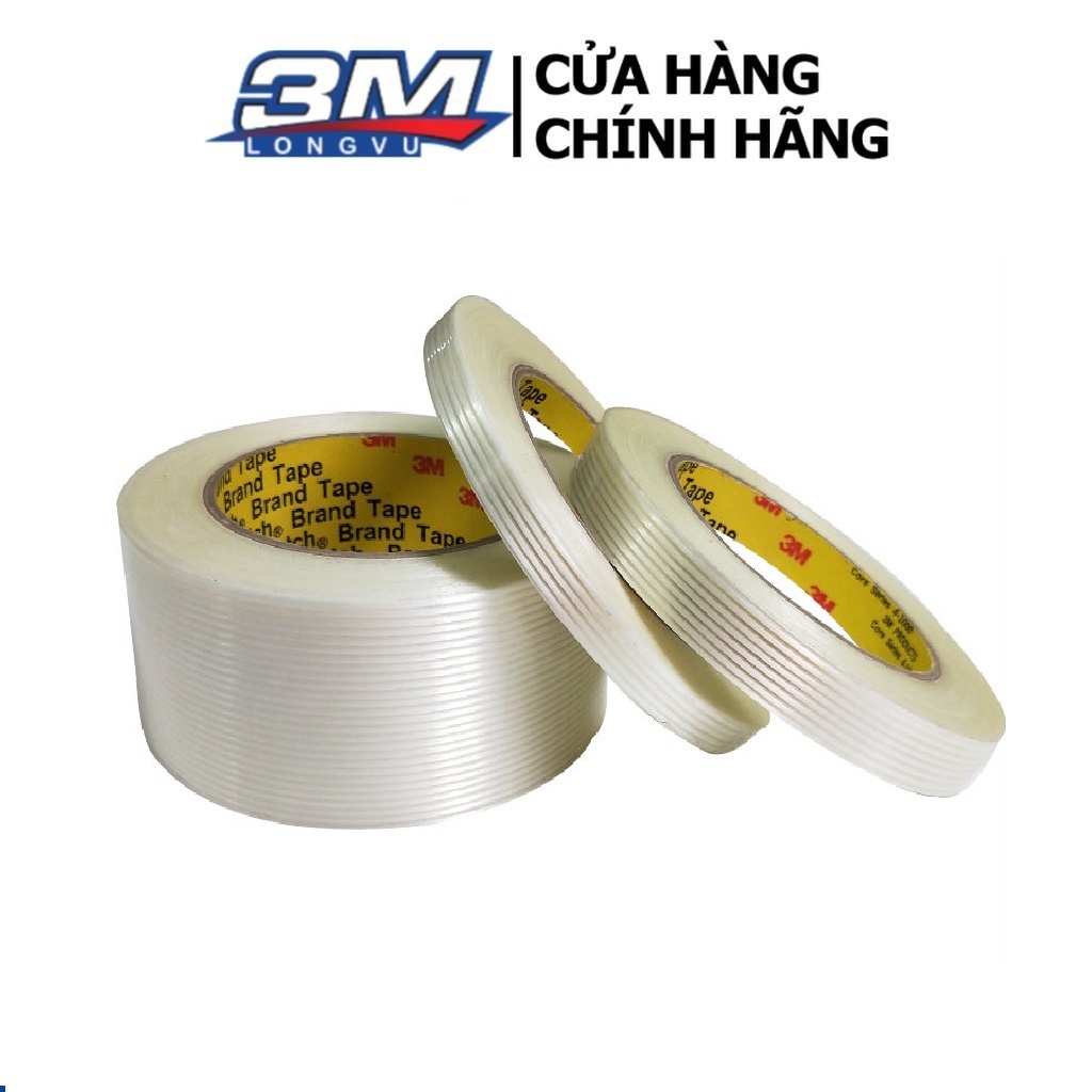 Băng Keo Cường Lực Gia Cường Sợi Thủy Tinh 50m 3M 897 - Chiu Được Mài Mòn, Độ Ấm, Ko Chảy Keo - 3M Long Vu