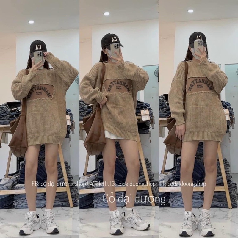 ÁO LEN CHỮ RÁCH MANHATTAN