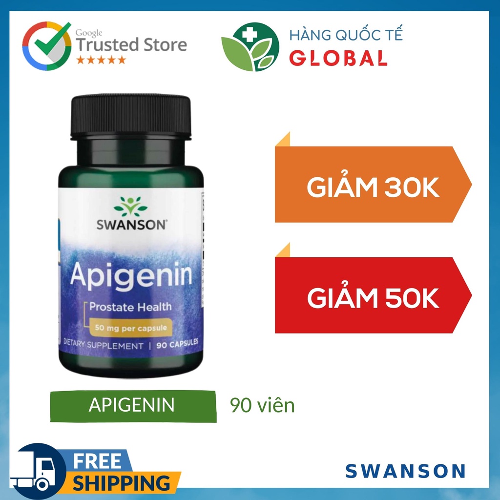 SWANSON APIGENIN, 90 viên, Hỗ trợ sức khỏe tuyến tiền liệt