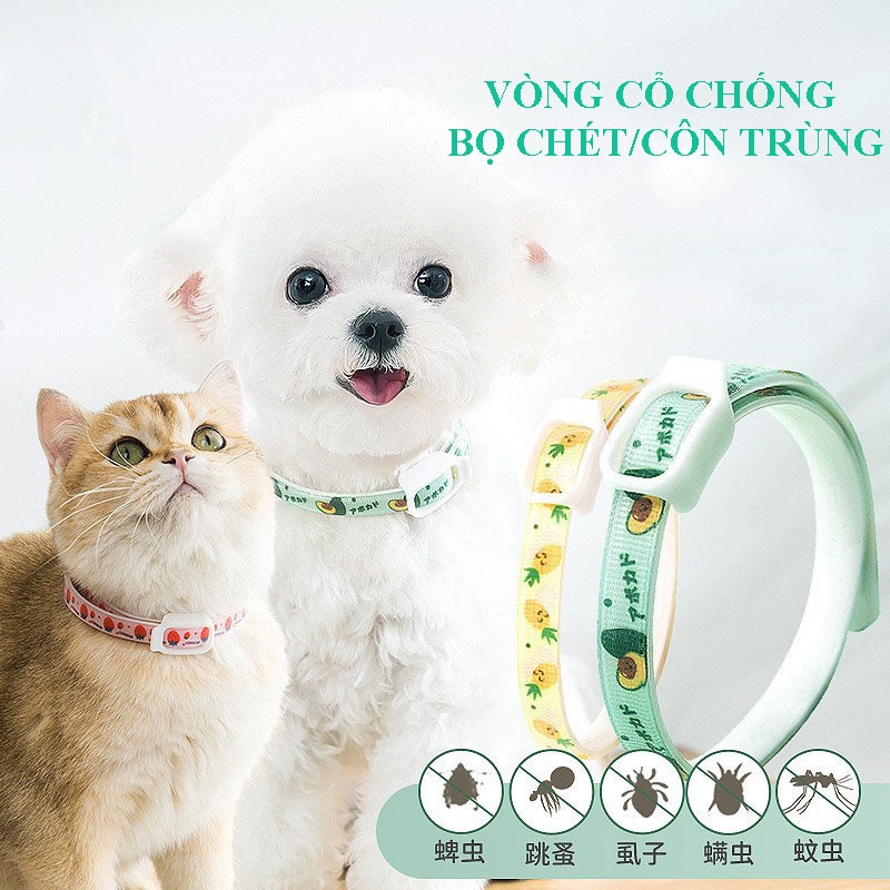 Vòng Cổ Chống Bọ Chét, Côn Trùng, Ve Rận Không Thấm Nước Bảo Vệ Sức Khỏe Cho Thú Cưng