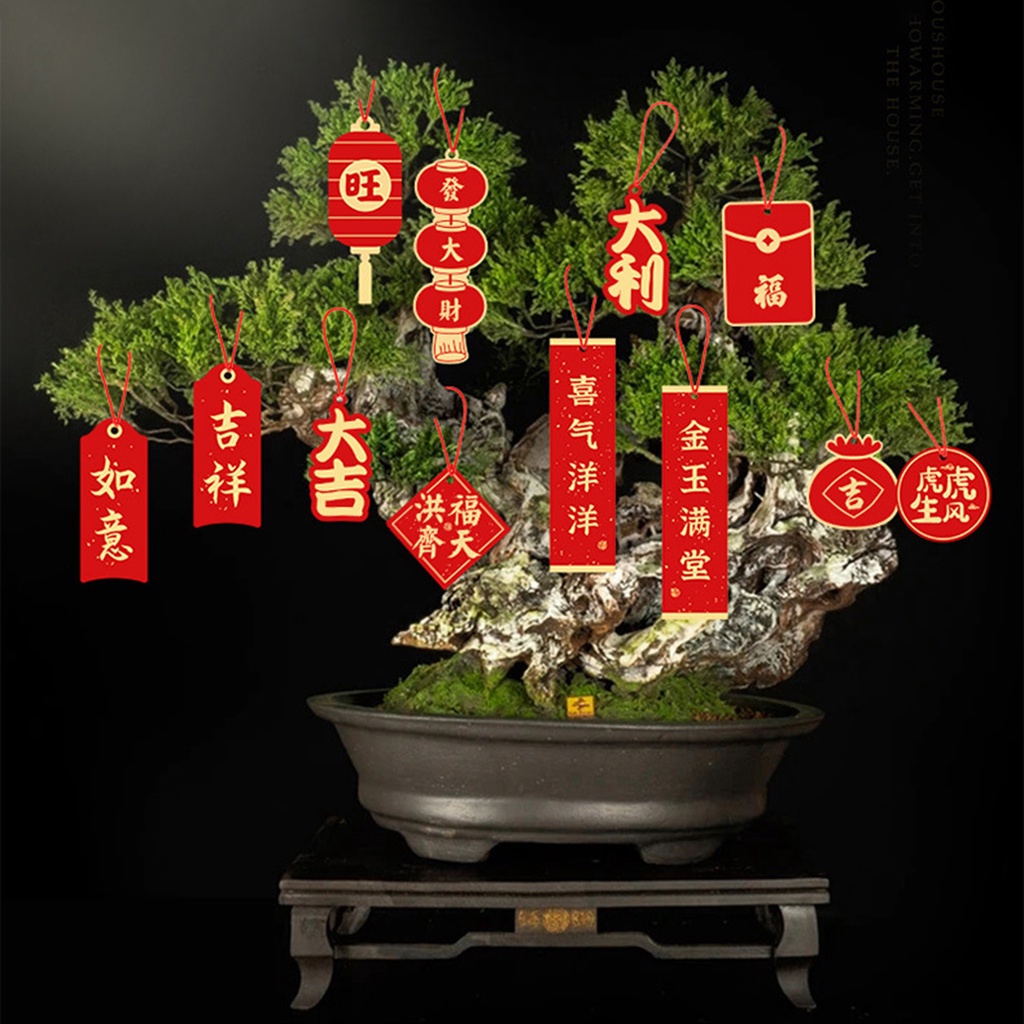 1 Bộ Thẻ Giấy Treo Trang Trí Năm Mới Phong Cách Trung Hoa