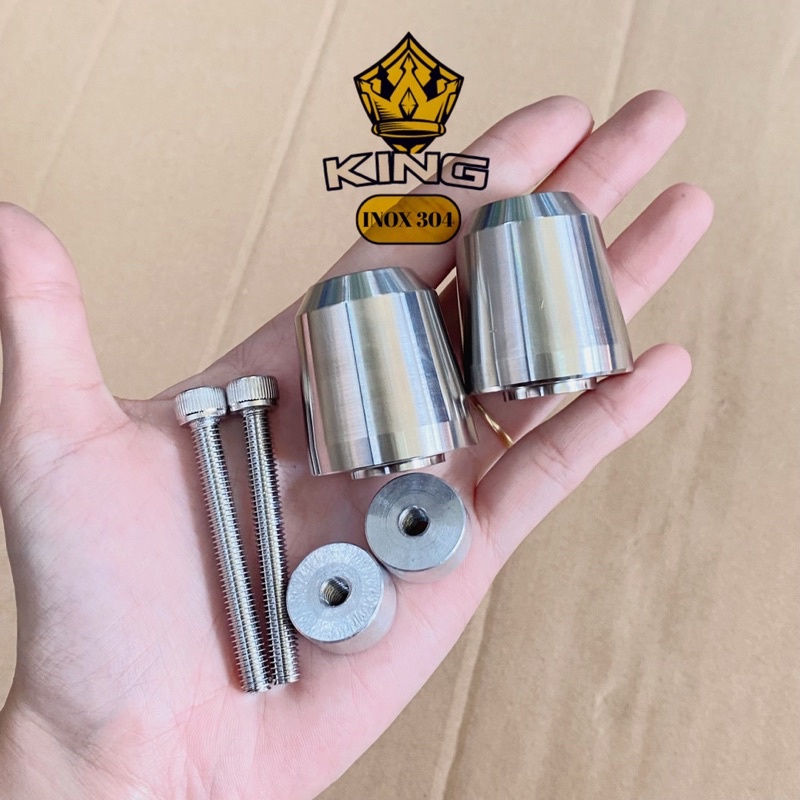 Gù tay lái Gù nguyên khối nặng 350gr inox 304  gắn cho tất cả các dòng xe