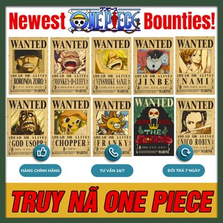 Poster One Piece Truy Nã - Poster Wanted One Piece -Anime Manga lệnh truy nã - kích thước A4