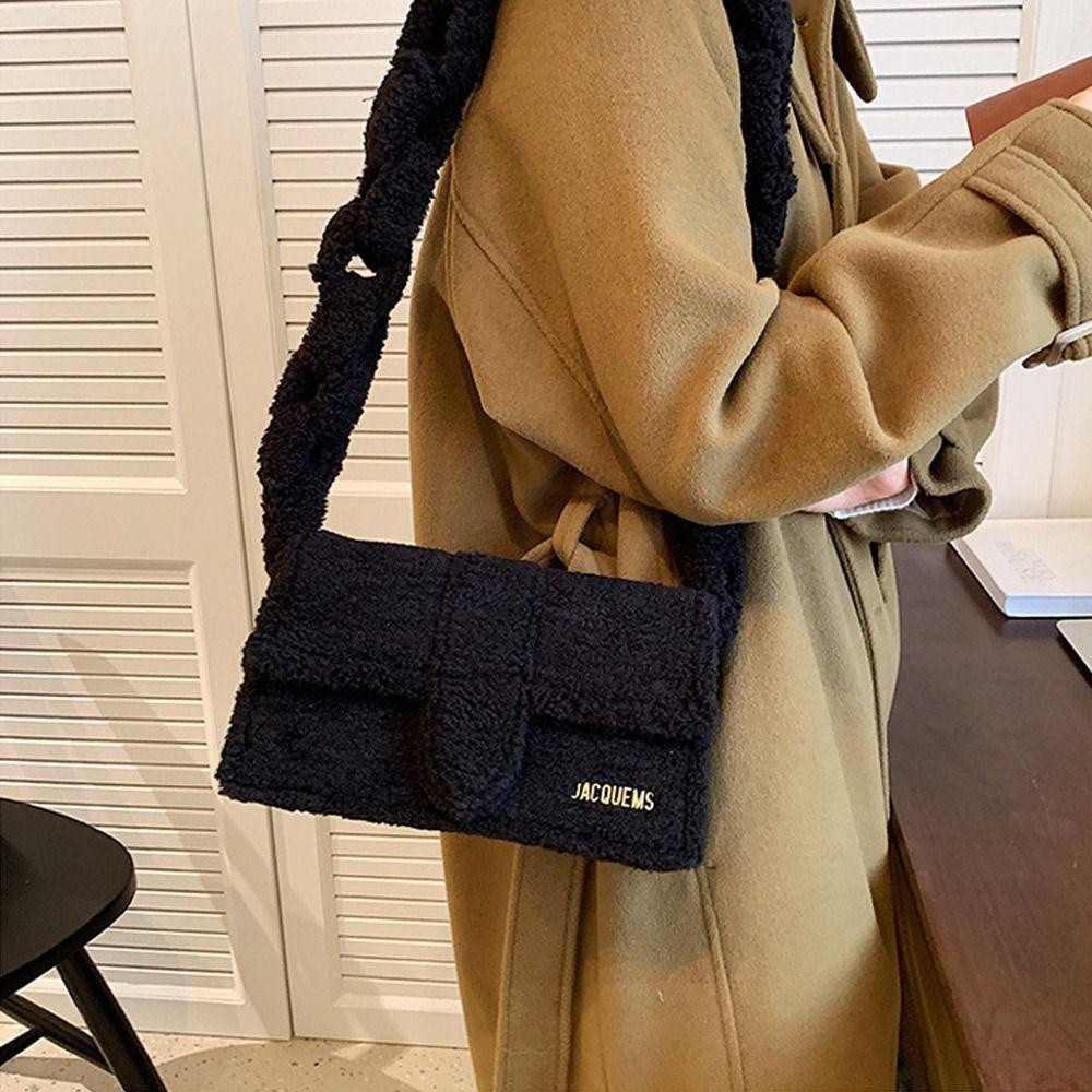 Heceh Túi Tote Hình Vuông Phủ Lông Thời Trang Mùa Đông Sang Trọng