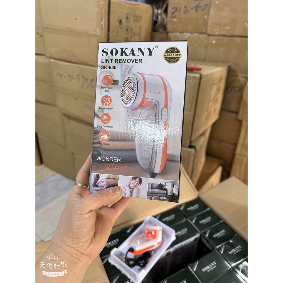 Máy cắt lông xù quần áo mini SOKANY SK877 dùng điện cắt siêu bén siêu bền tiện lợi - T2K Shop