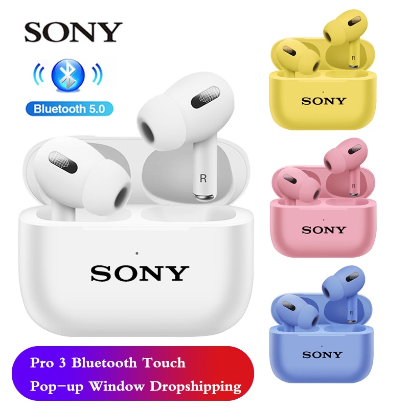 Tai Nghe Nhét Tai Không Dây Bluetooth SONY Pro 3 Chống Nước Có Micro Âm Thanh Stereo Sống Động