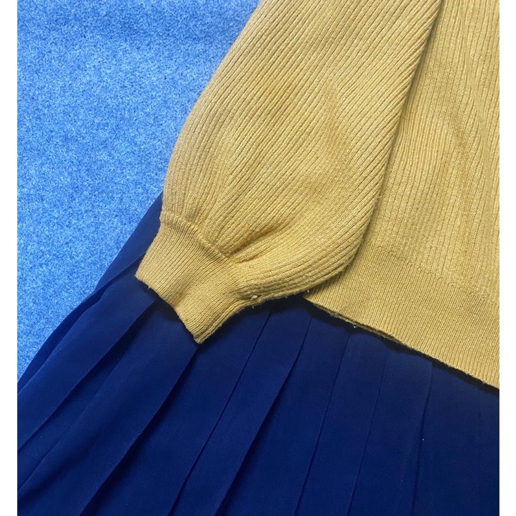 Áo len trơn dài tay cổ tim màu vàng phong cách - 2hand xnk Nhật Hàn Trung Mỹ - 989100