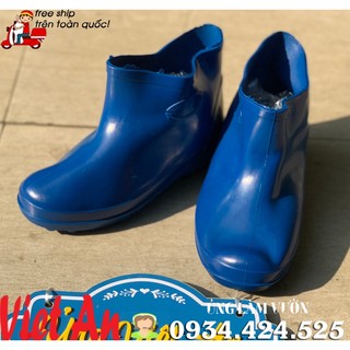Ủng nhựa lùn đi mưa Xanh Đậm, Ủng ngắn làm vườn TGP siêu mềm siêu bền _bán giá sỉ