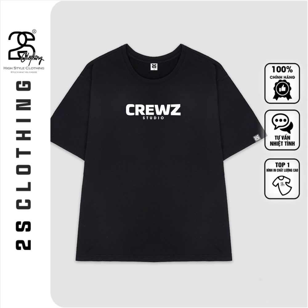 Áo Thun Tay Lỡ 2s Clothing Áo Phông Unisex Nam Nữ Cotton Oversize Form Rộng Giá Rẻ In Chữ Crewz BL0014