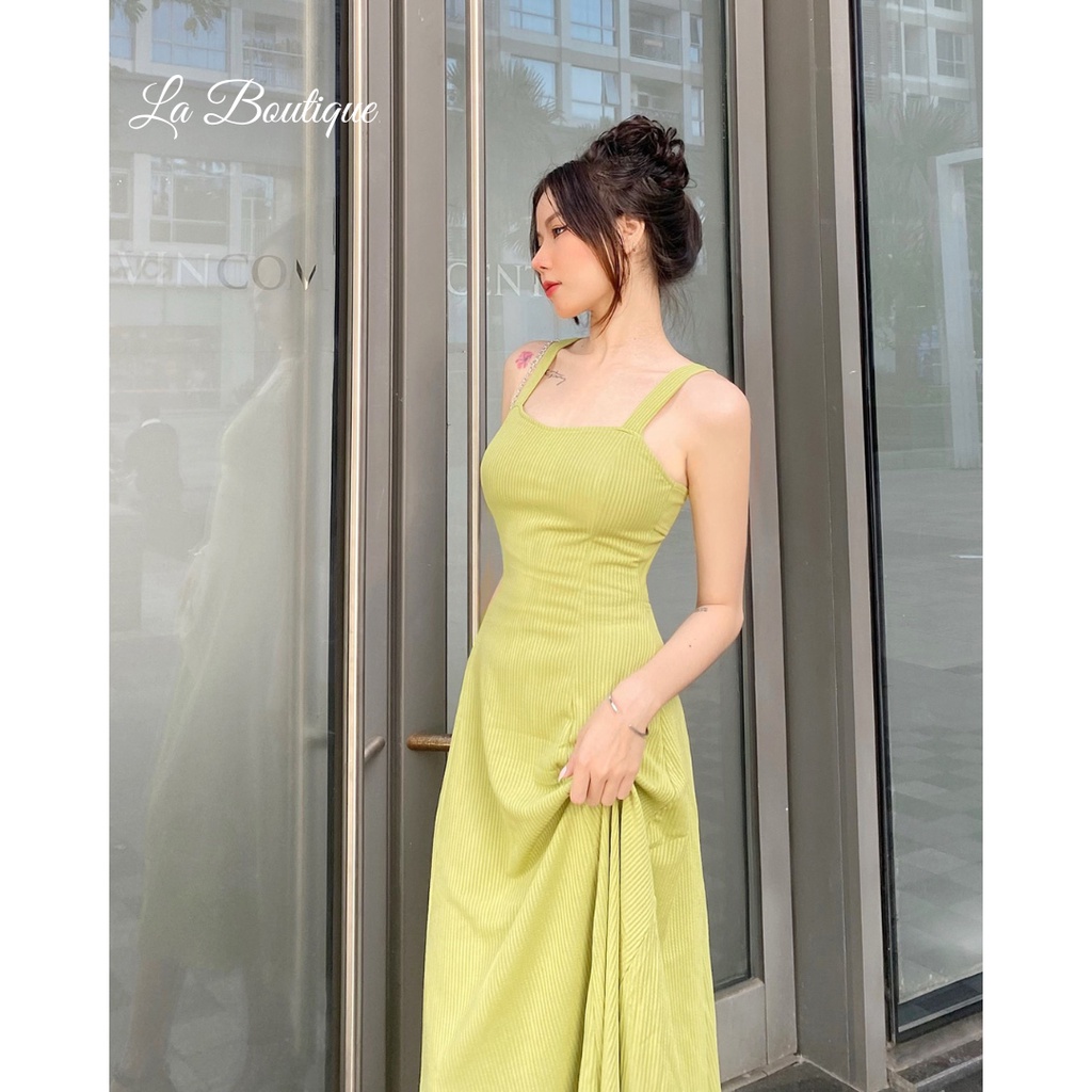 [Ảnh thật] Đầm 2 dây dáng dài La Boutique tùng xòe che bụng tôn dáng hở lưng gợi cảm