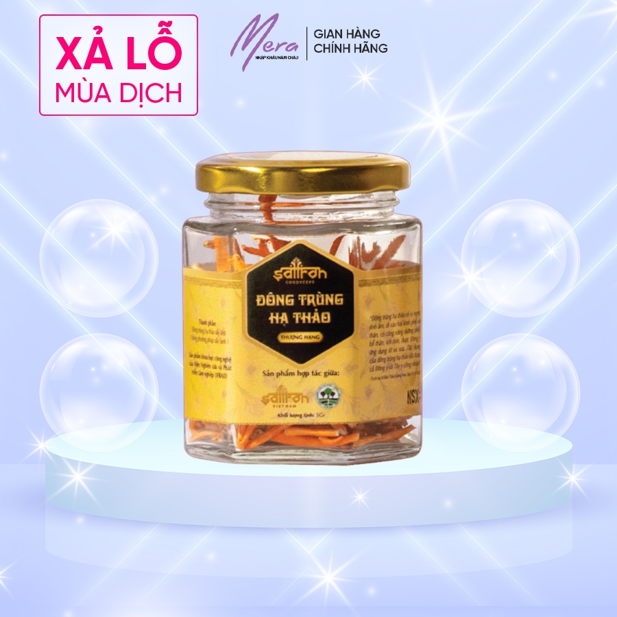 Đông trùng hạ thảo hút chân không sấy lạnh Saffron Việt Nam hũ 10Gr