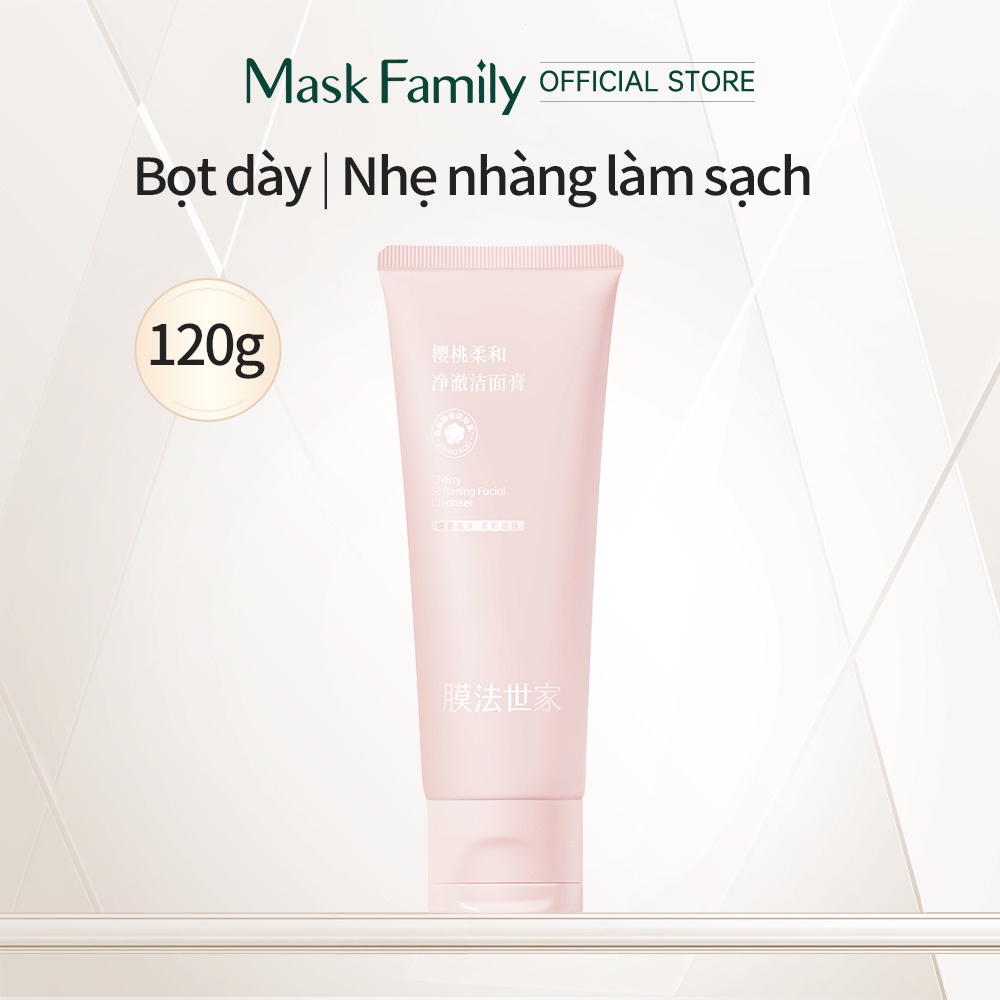 MASKFAMILY Sữa rửa mặt tạo bọt trắng da chứa Vitamin E giúp làm sạch và dưỡng ẩm cho da 120g