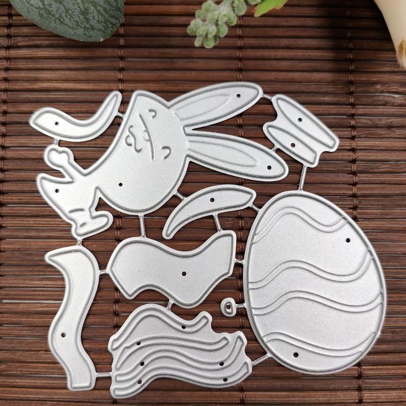 Khuôn Cắt Giấy Kim Loại Hình Thỏ Phục Sinh Xinh Xắn