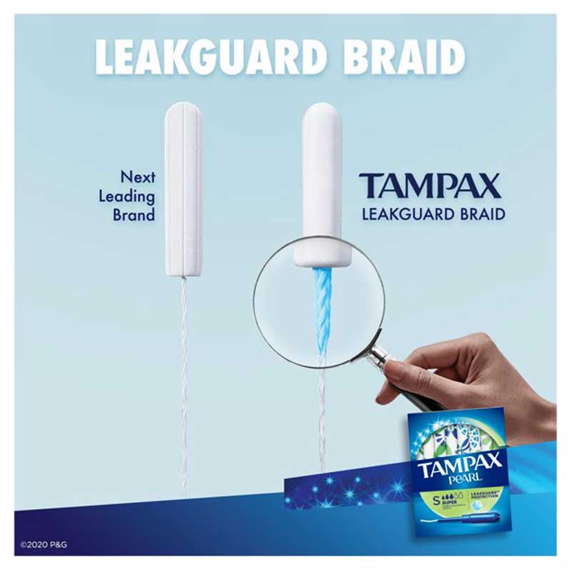 Băng vệ sinh Tampons siêu thấm Tampax Pearl Super 3 giọt - Hàng nhập Mỹ hộp 36 miếng (Có bán lẻ)