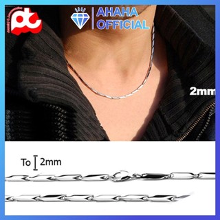 Dây chuyền nam cao cấp inox thời trang kiểu hỏa tiển trơn ahaha.official kích cỡ 2mm màu trắng thép không gỉ PTDCNA12