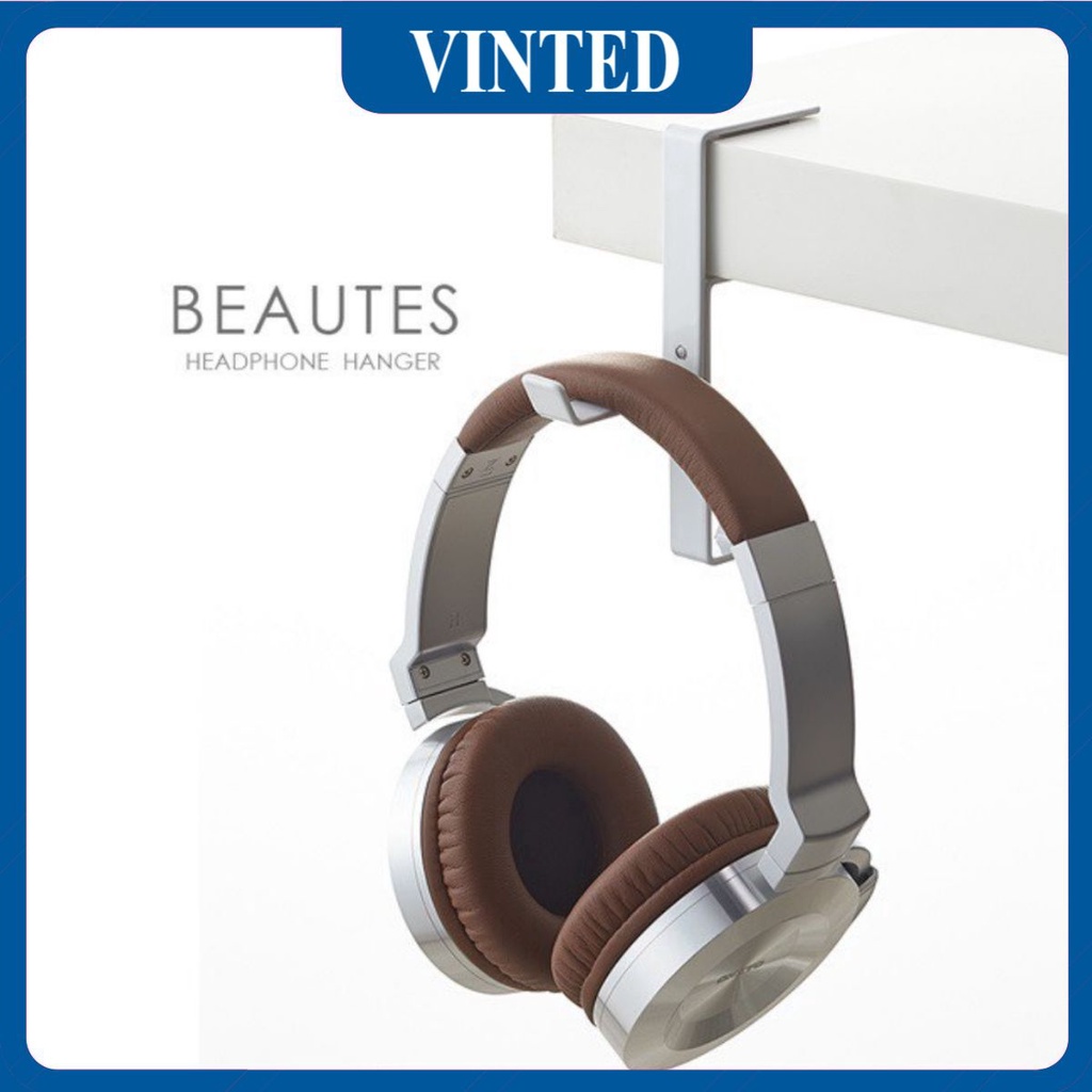 Giá treo tai nghe, Kệ để head phone cạnh bàn tiết kiệm không gian treo móc được cả hai chiều tiện lợi.