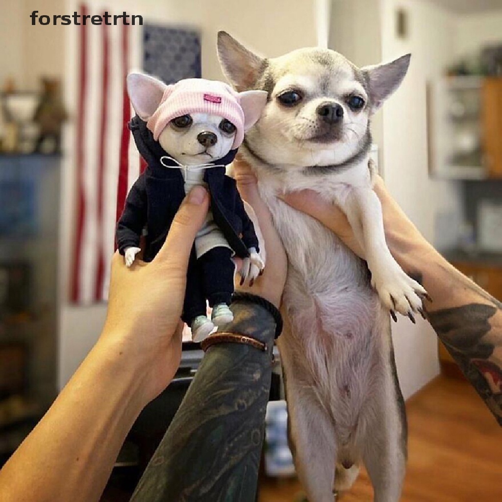 Mô Hình Chú Chó Đứng Bằng Nhựa Resin Trang Trí Bàn