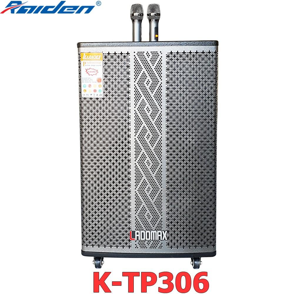Loa kéo 3 tấc đơn Ladomax K-TP306 kết nối Bluetooth, USB, SD, Remote, Ghita,... - Kèm 2 Micro không dây