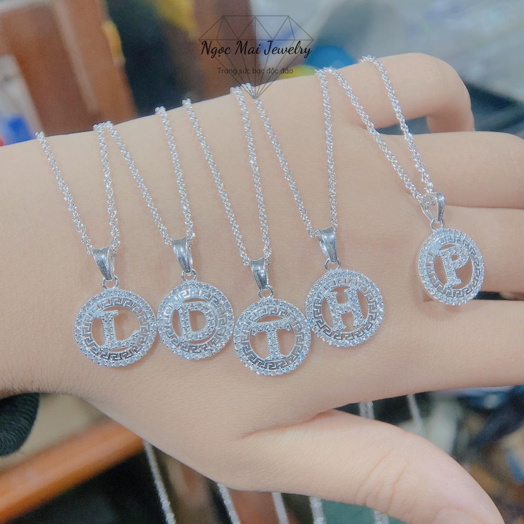 Dây công hoa mặt chữ tròn Ngọc Mai Jewelry sang xịn độc đáo