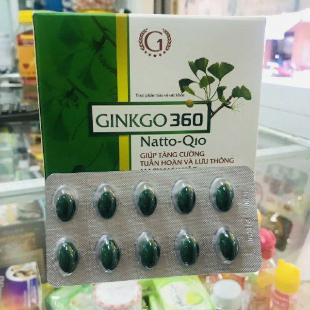 Ginkgo 360 Natto Q10 Abipha Hoạt huyết dưỡng não 100 viên