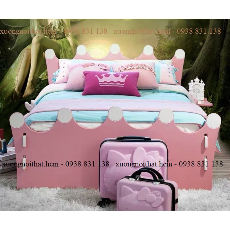 *ảnh thật* giường vương miện gỗ cho bé  1mx1m9, 1m2x2m #xuongnoithat.hcm