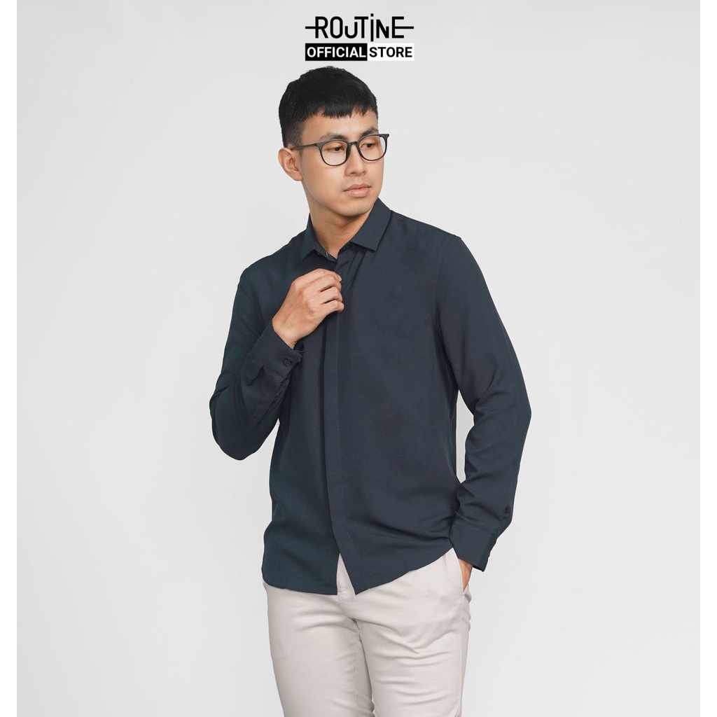 Áo sơ mi tay dài, nẹp giấu nút. FITTED form - Routine 10S21SHL003