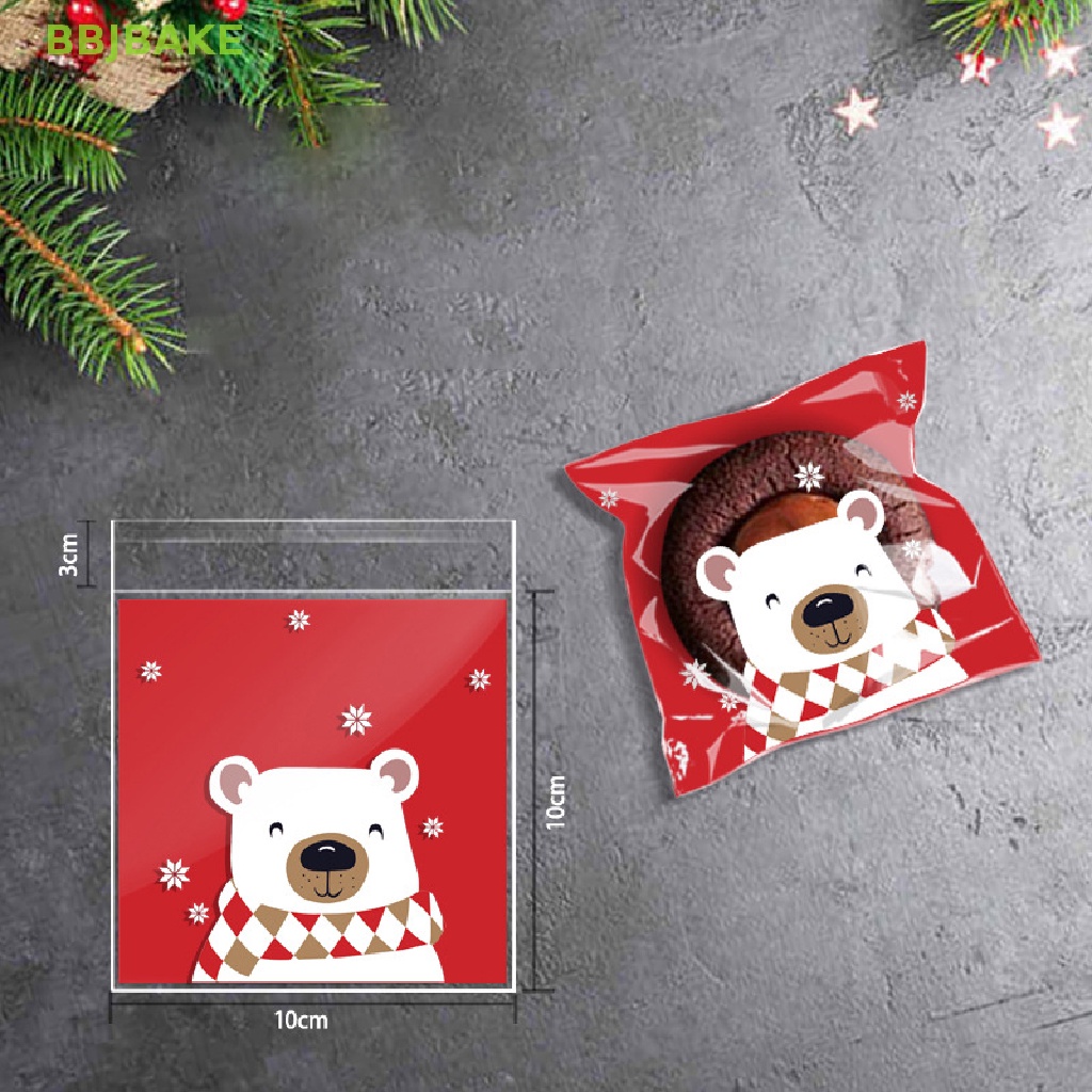 Set 100 Túi Đựng Bánh Kẹo Quà Tặng Giáng Sinh Năm Mới KCB