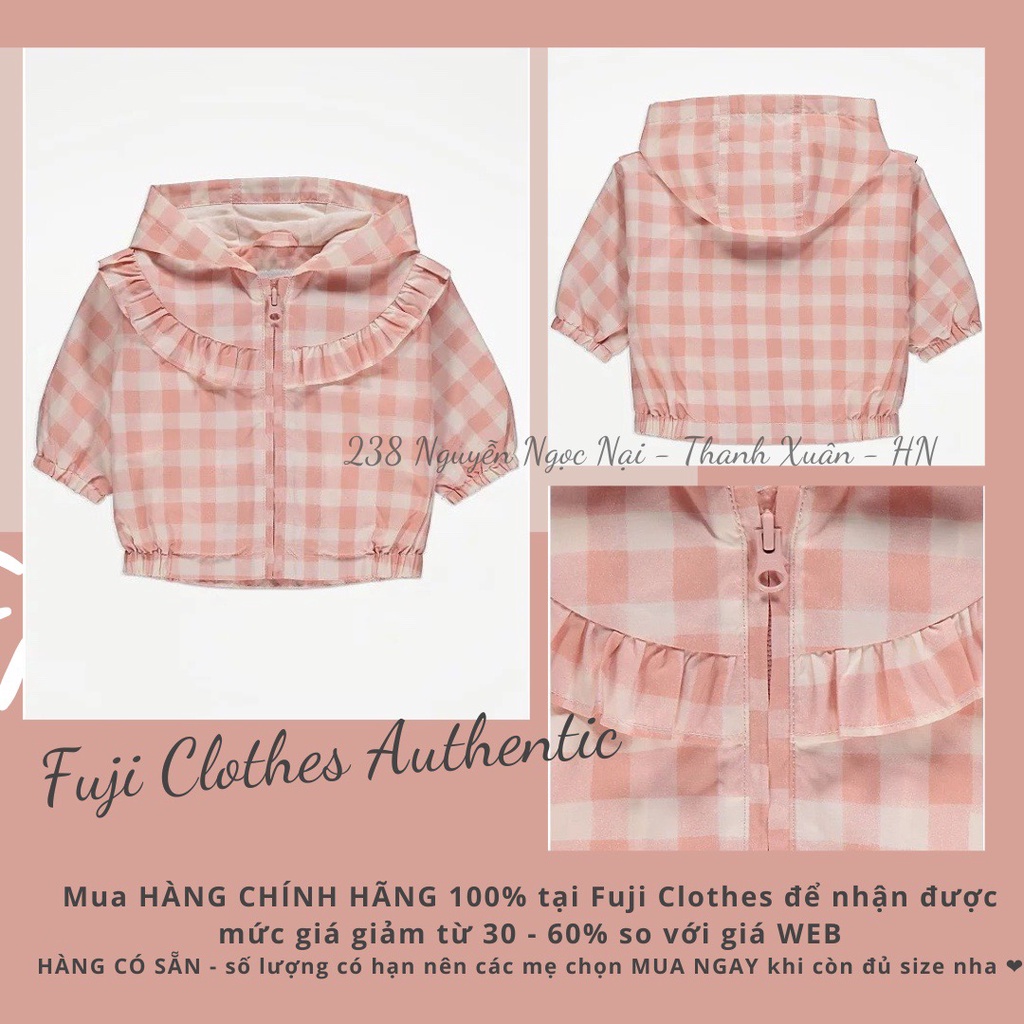 Áo khoác gió bé gái George chính hãng, áo khoác ngoài hồng xinh xắn cho trẻ em Auth size 18-24m