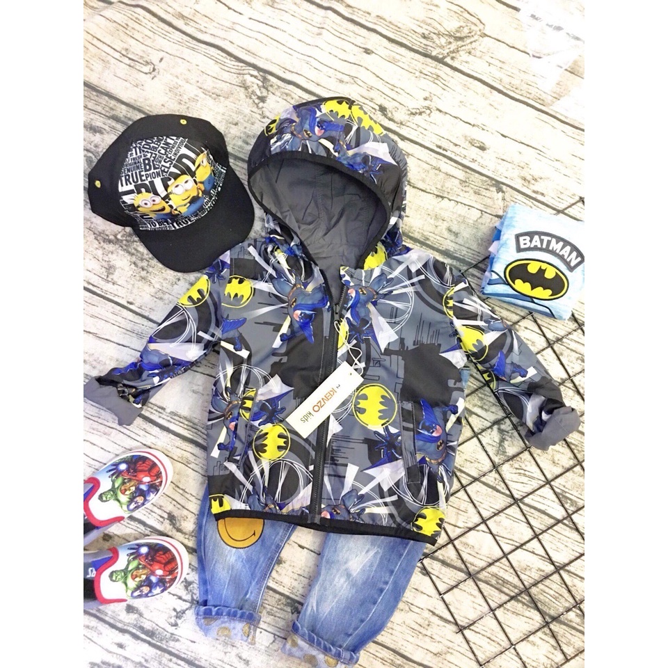 STD034H ÁO KHOÁC GIÓ BATMAN 2 MẶT