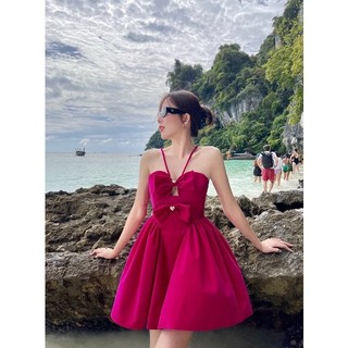 đầm hồng nơ nơ