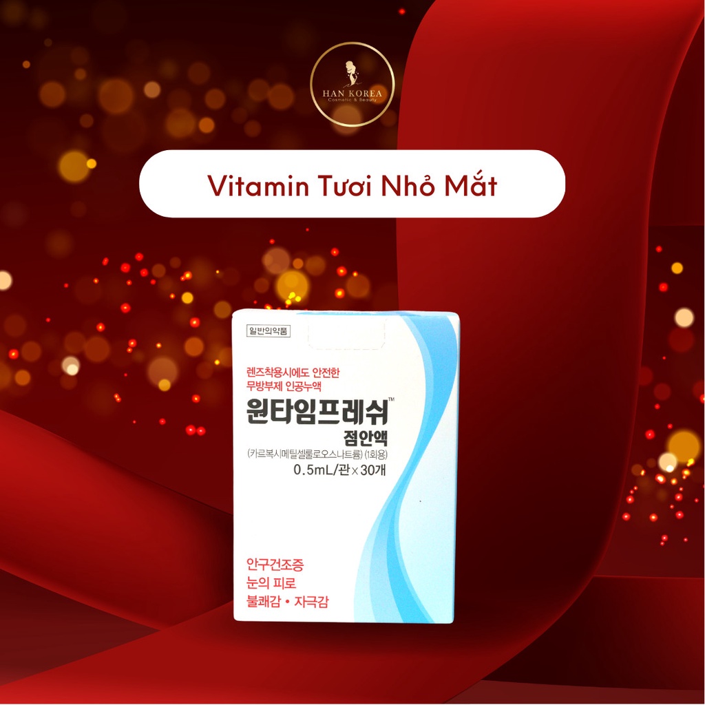 VITAMIN TƯƠI NHỎ MẮT Onetime Fresh 30 tép , bảo vệ mắt, chống khô mắt,