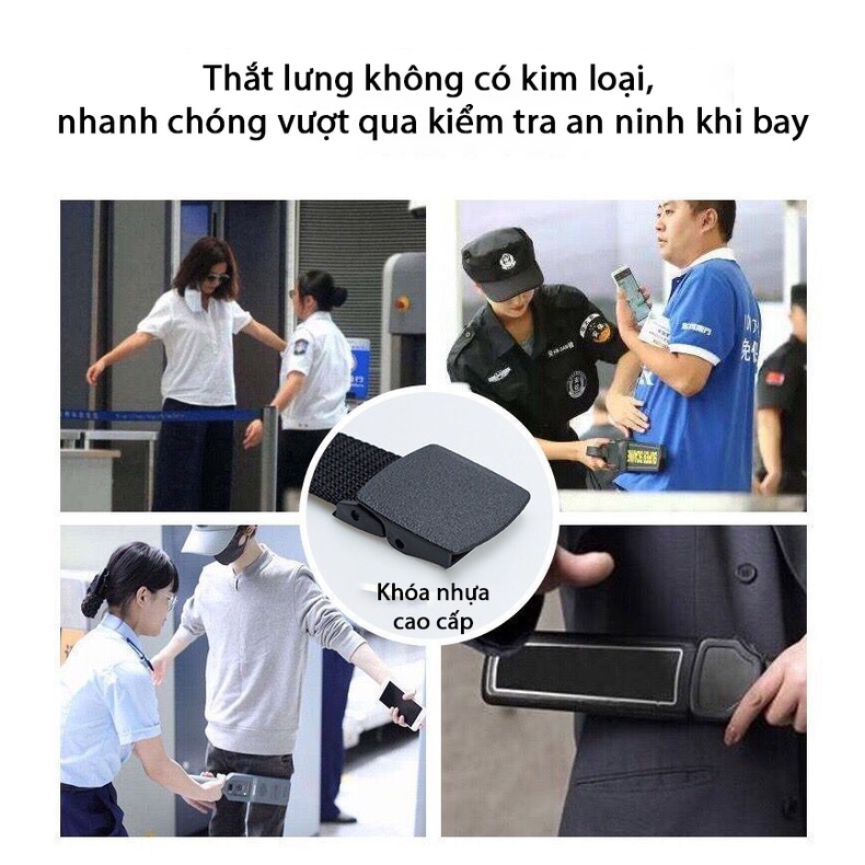 Dây thắt lưng nam vải dù canvas, nắp nhựa gập thời trang, thắt lưng quân đội Cope88