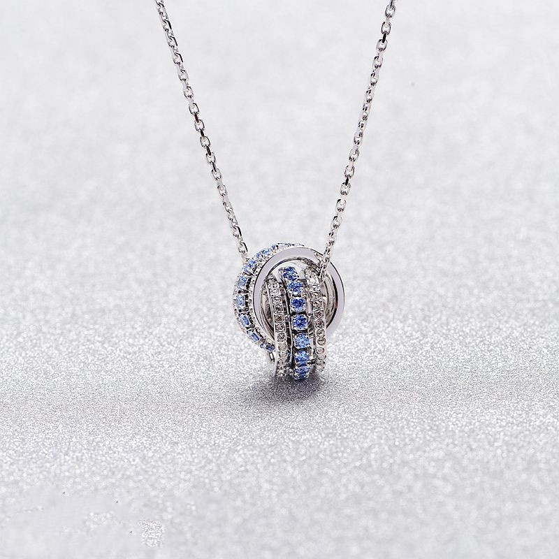 Dây Chuyền Chuỗi Hạt Pha Lê Swarovski Màu Xanh Dương Làm Quà Giáng Sinh