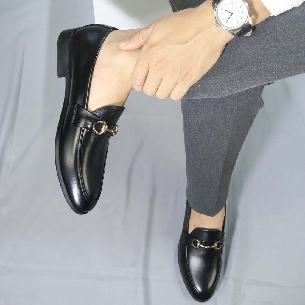 Giày nam da bò HT.NeO , Giày lười nam dáng đi-ô phong cách  trẻ trung dễ dàng phối đồ da bò thật GDN9032