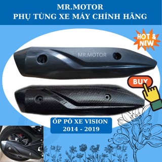 Ốp pô, Che bô chống nóng ống xả xe Vision đời 2014, 2015, 2016, 2017, 2018, 2019.