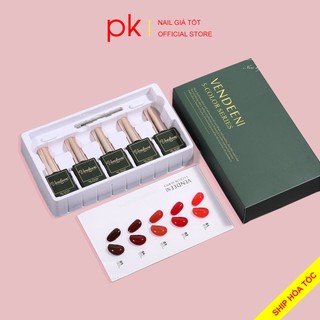 Set sơn gel Vendeeni 5 màu cao cấp 2021 kèm bảng màu