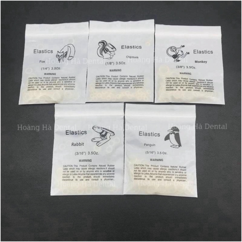 100 chun liên hàm chỉnh nha Chun kéo facemask Chun Kéo niềng răng lực 3.5oz 4.5oz 6.5oz -LC01