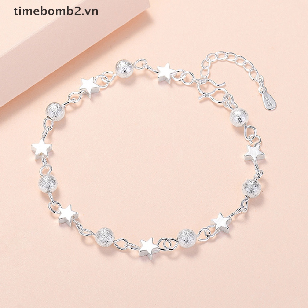 Vòng Tay Chuỗi Hạt Tròn Đính Hình Ngôi Sao Thời Trang Cho Nữ