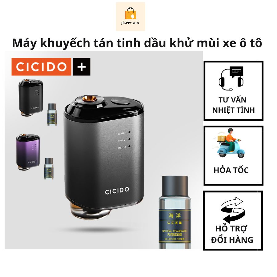 Máy khuếch tán tinh dầu khử mùi xe ô tô, máy khử mùi ô tô hàng chính hãng CICIDO, máy phun sương tạo thơm xe hơi