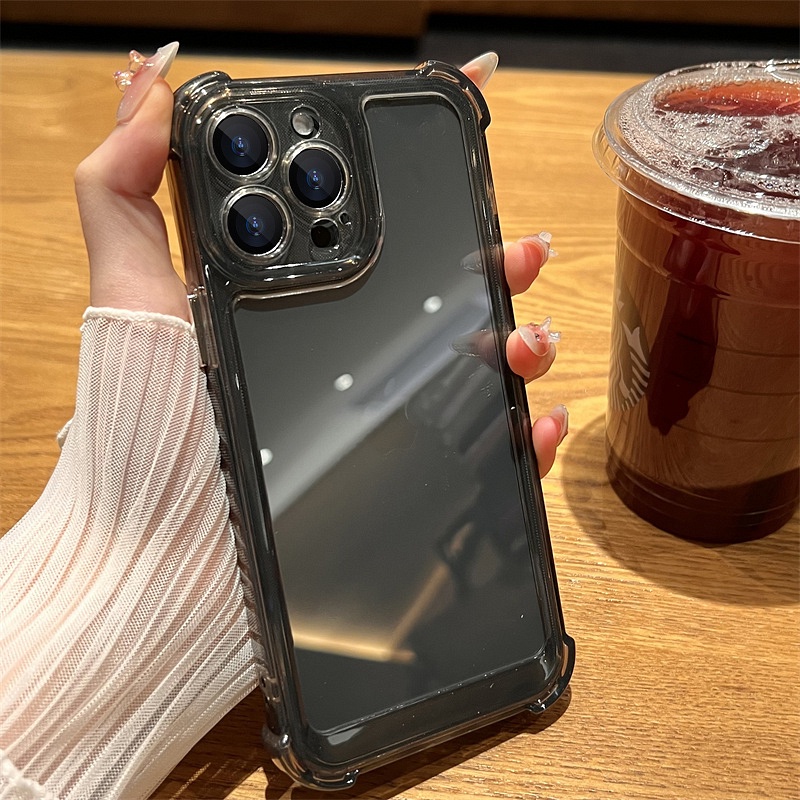 Ốp Điện Thoại Trong Suốt Siêu Mỏng Bảo Vệ Bốn Góc Chống Rơi Cho iPhone 14 Pro Max 13 12 11 Pro Max