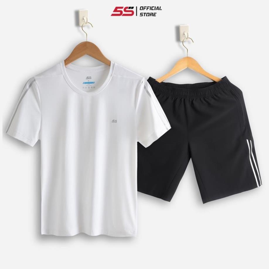 Bộ Thể Thao Nam 5S Chất Vải Mềm Mát Màu Trắng, Co Giãn 4 Chiều, Phom Trẻ Trung, Thoải Mái Vận Động (B22197)