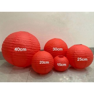 Đèn lồng đỏ giấy lụa trang trí Tết size 25cm, 20cm, 15cm