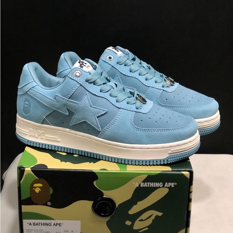 Giày Sneaker Bape STA Thời Trang Thường Ngày Cho Nam Và Nữ Morandi Visual Effect Blue